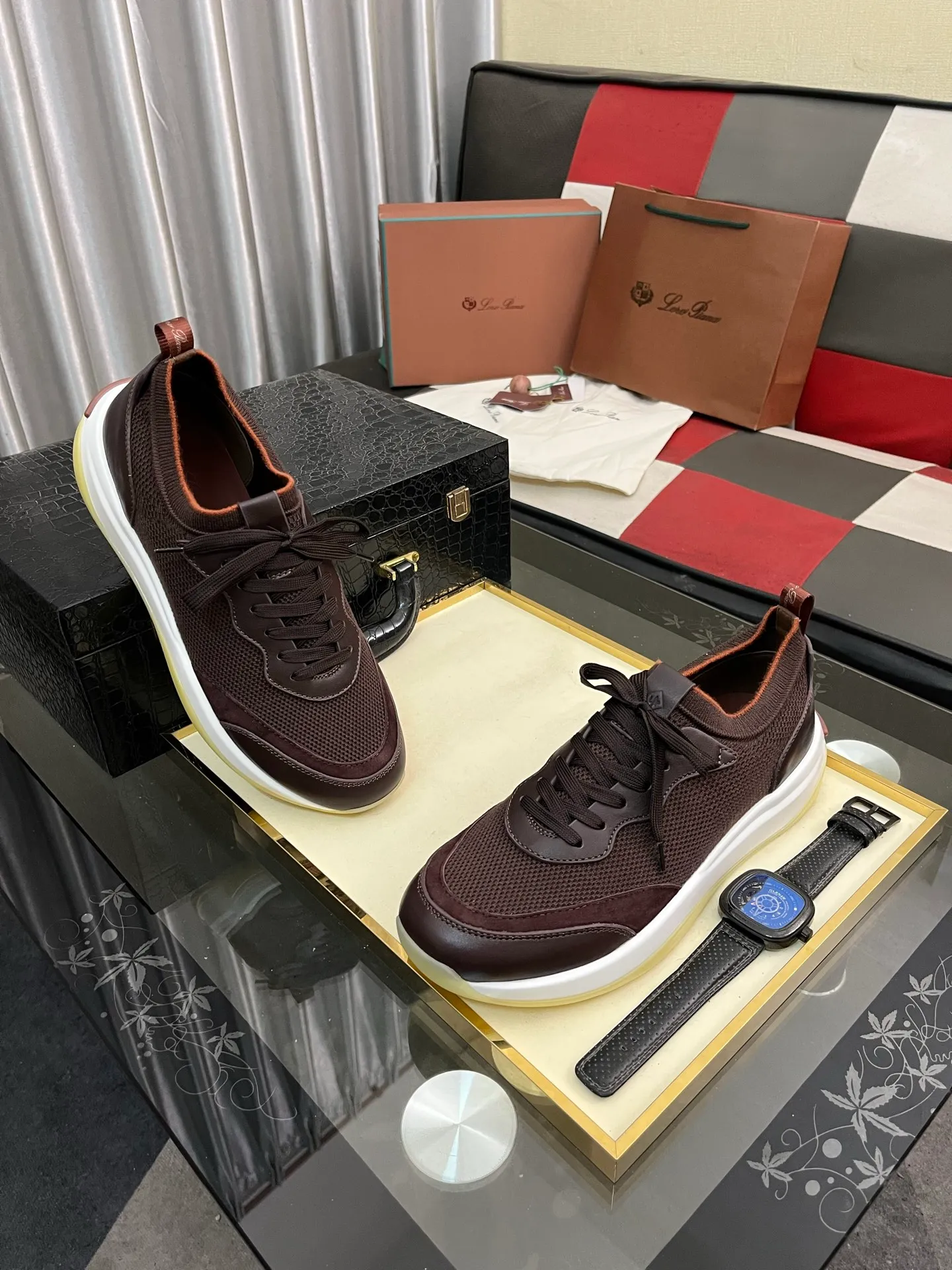 Men's men's shoes💰620⌚️⌚️Loro Piana - Loro Piana LP classic casual shoes, men's lace-up casual shoes and sneakers, high-quality lightweight and comfortable fabrics, suitable for outdoor leisure, the color is young and energetic, the upper is imported deerskin from Italy, it is great with sportswear or casual suits! Code number: 38-446️⃣Colors available
